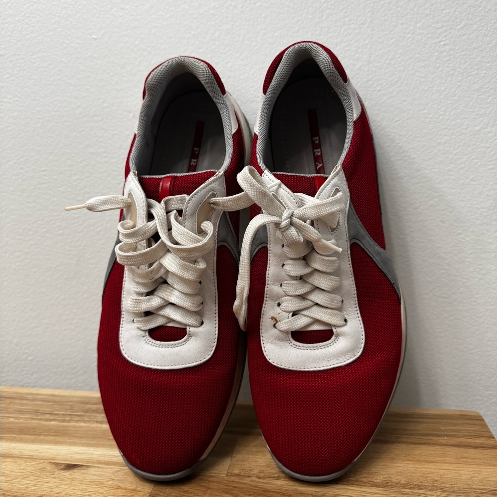 Prada Americas Cup Sneakers Red/White